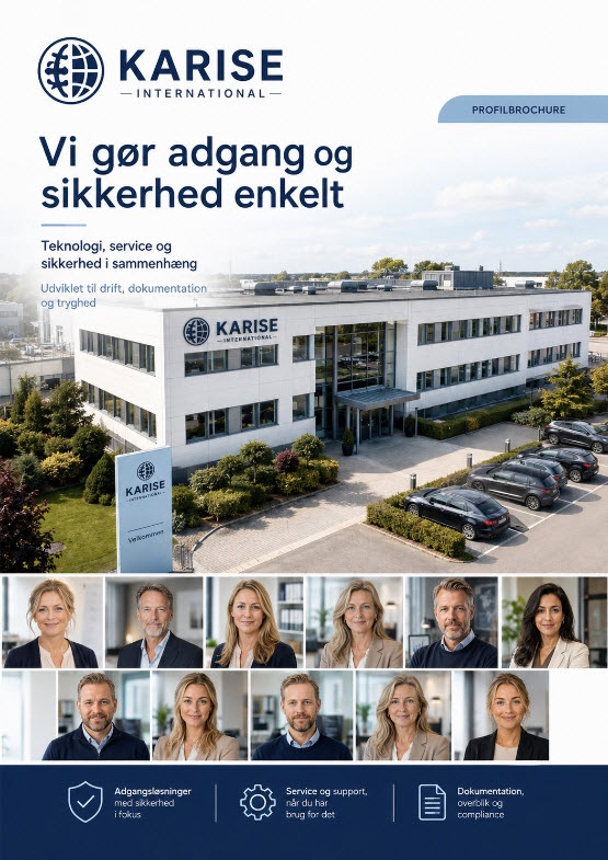 Karise International profilbrochure forside